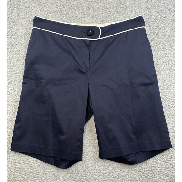 Elizabeth McKay Shorts Womens Size 8 Navy Blue White Piping NWT - Picture 1 of 11